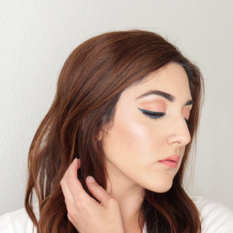 Blue and Teal Winged Liner | Makeup Tutorial